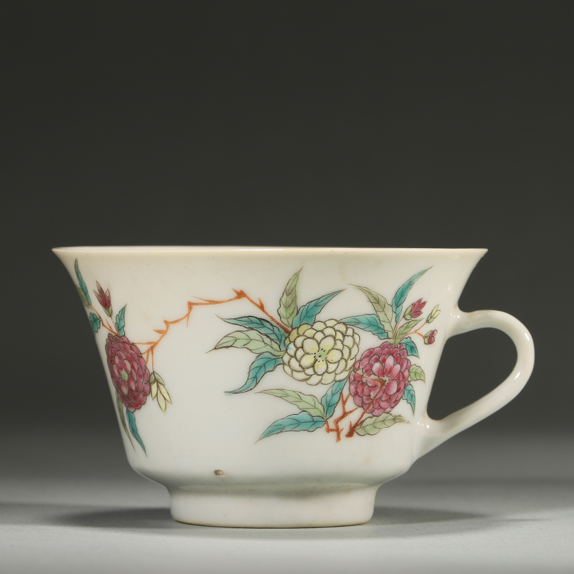 Lot09 清宣统 粉彩花鸟纹杯【古董拍卖】