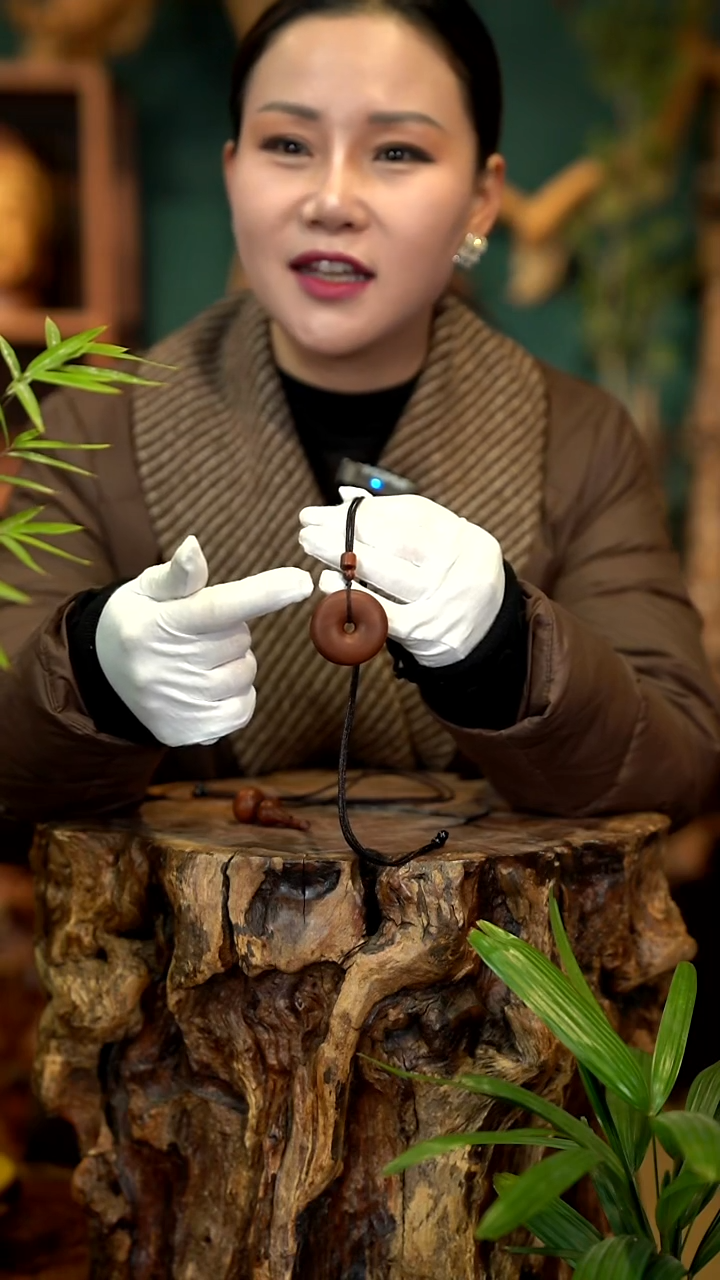 木雷击枣木平安扣 