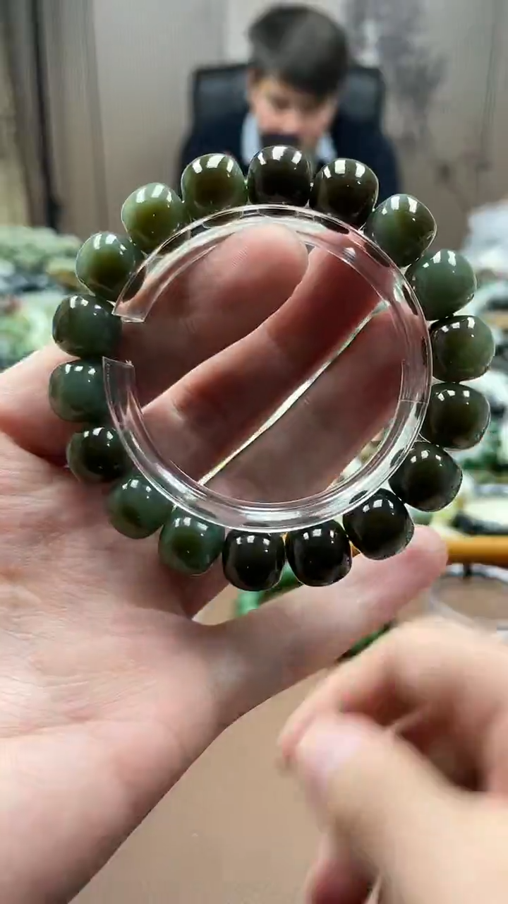 未镶嵌手串和田玉纯天然新疆且末糖青12老型