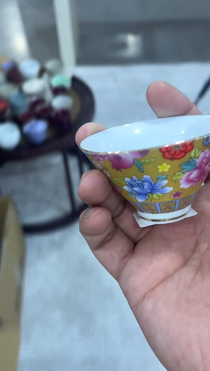 珐琅彩斗笠杯，直播间福利