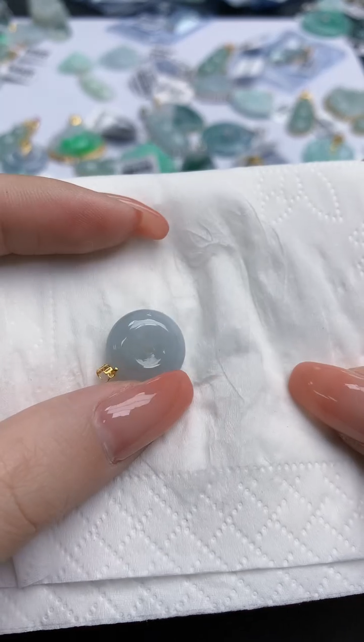 【闪购商品】翡翠颈饰18K金镶嵌天然缅甸翡翠A货