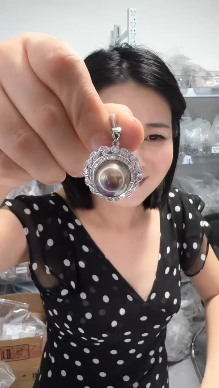 未镶嵌淡水珍珠NN15紫珠吊坠@@p1107