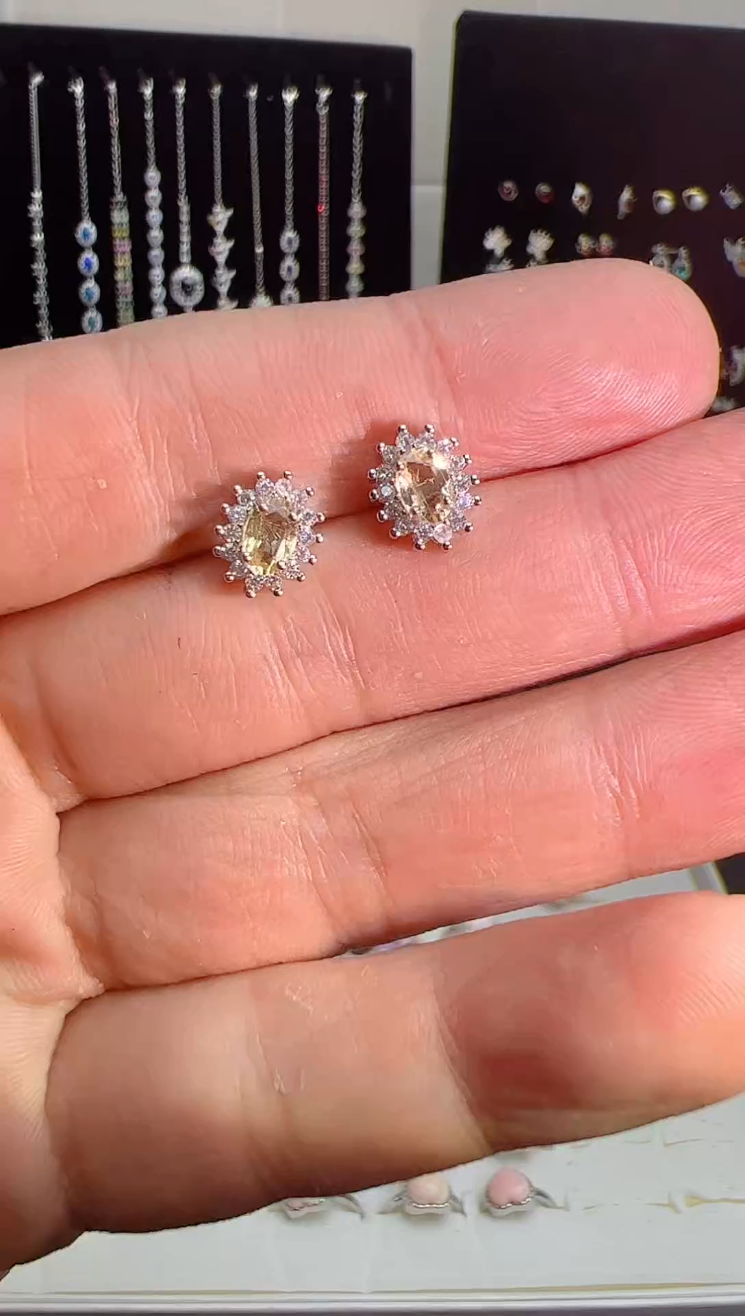 【闪购商品】黄晶耳饰银S925镶嵌0000