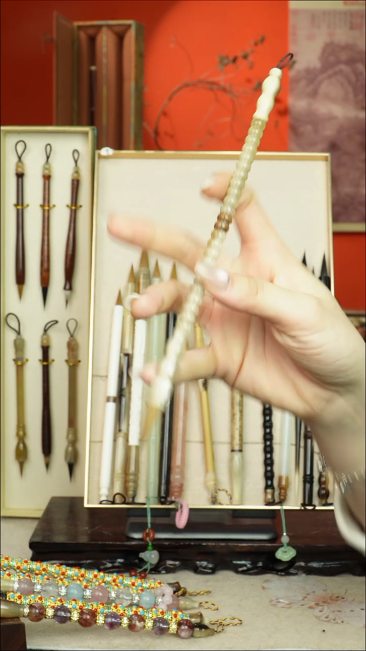 96号闪孤品高货毛笔链接 清水试笔 蘸墨不退