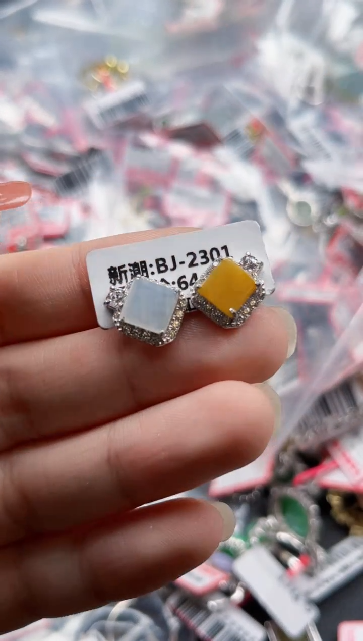 银S925镶嵌戒指翡翠天然A货缅甸翡翠