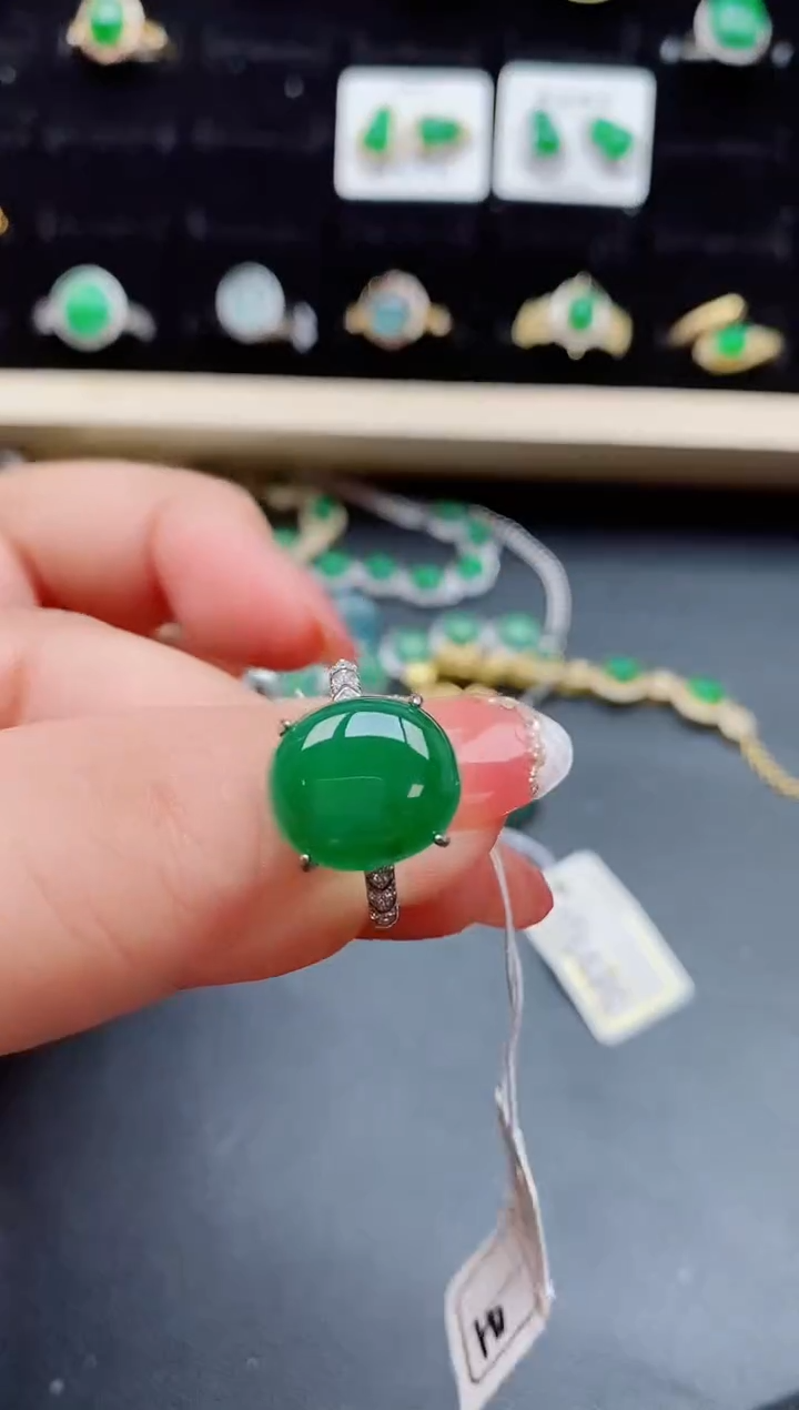 【闪购商品】翡翠戒指银S925镶嵌508050