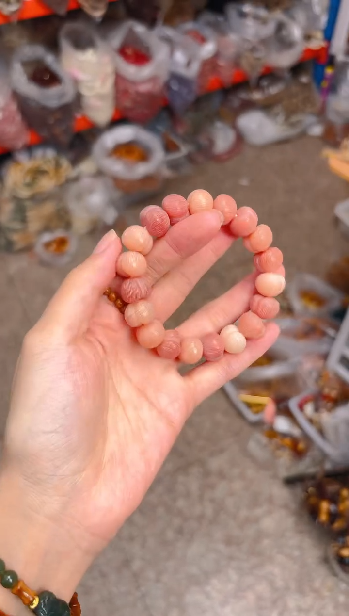 吊坠菩提根/象牙果粉色屁桃单圈