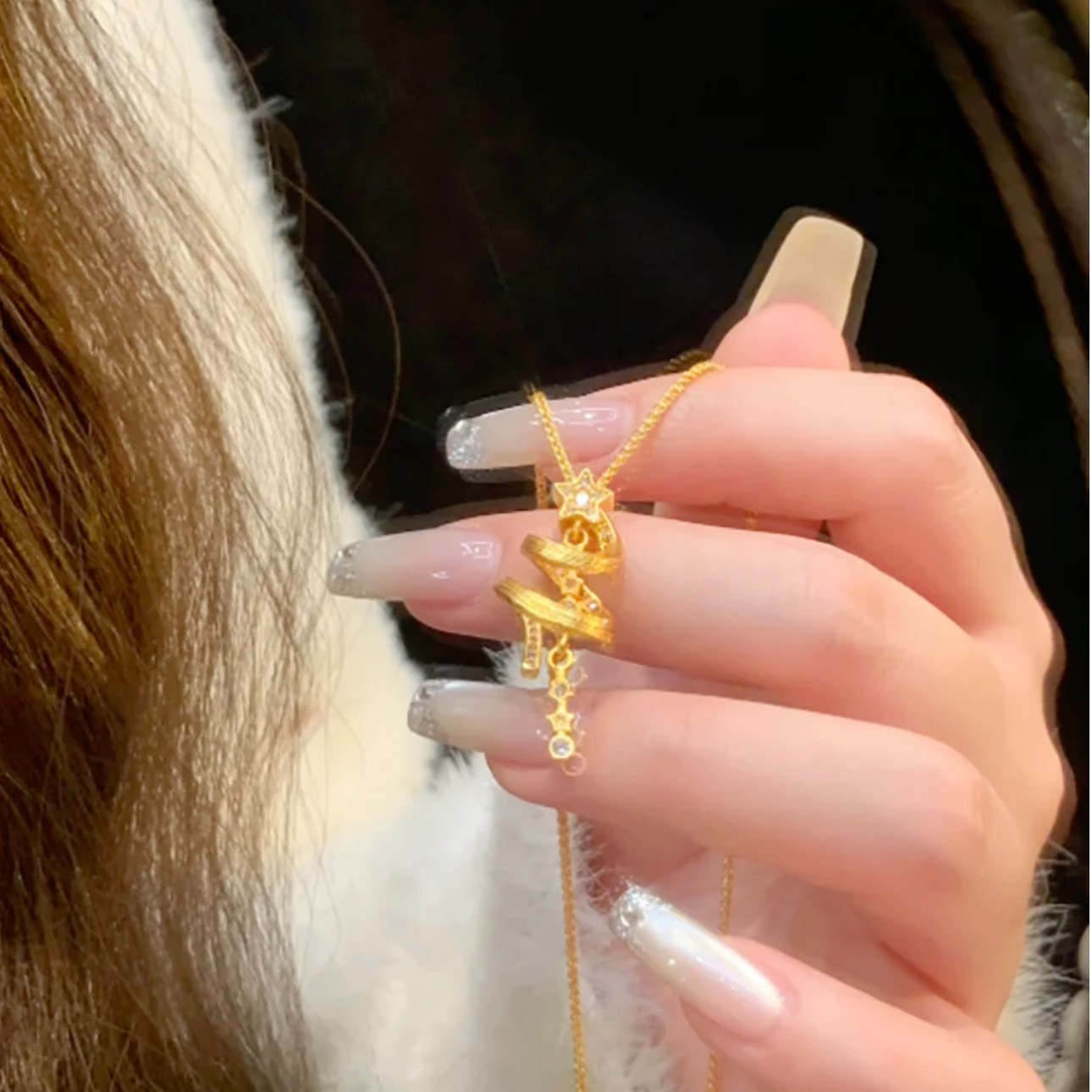 铜合金项链 新款许愿星星圣诞树女款锁骨链精致独特百搭项链