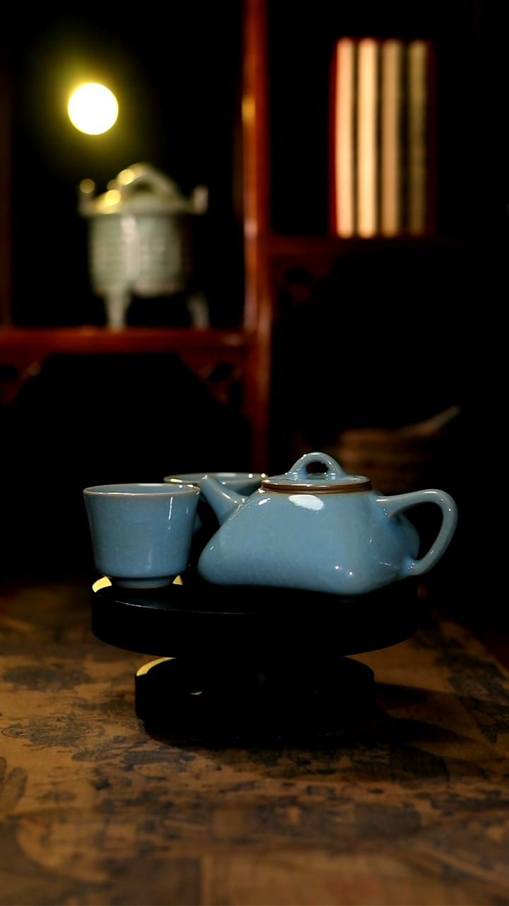 【闪购商品】壶原矿天蓝釉天道壶