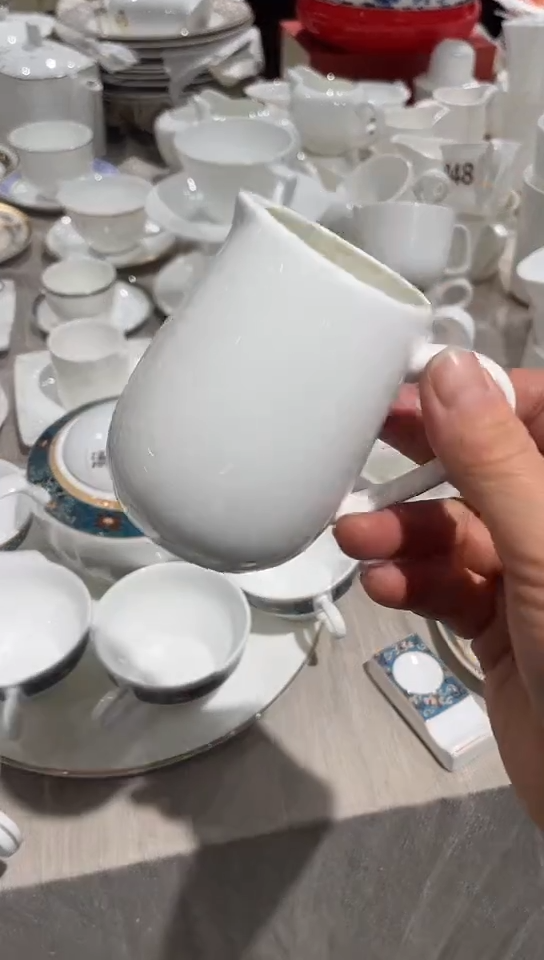 瓷小奶杯1个白瓷无底标