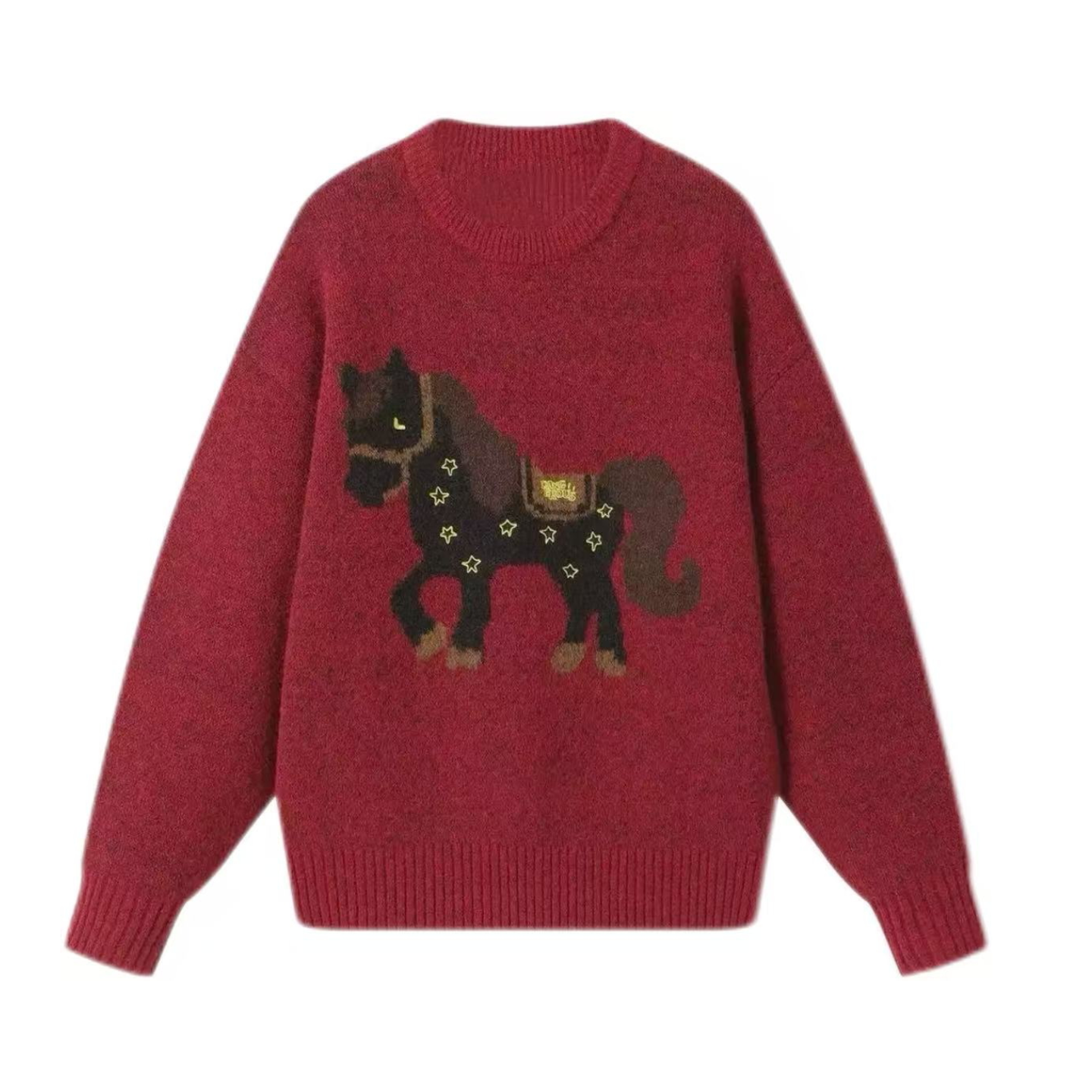 GOLDCLOSET套头小马圆领针织毛衣休闲针织衫