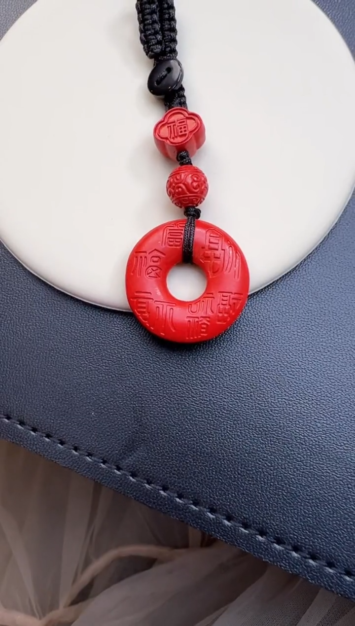 天然辰砂朱砂扣子