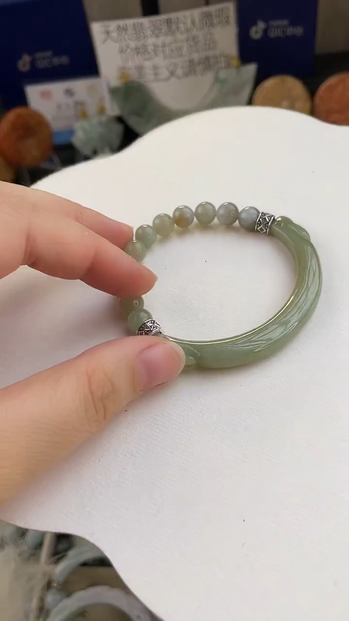 未镶嵌手链翡翠手工定制默认微瑕播介绍为准