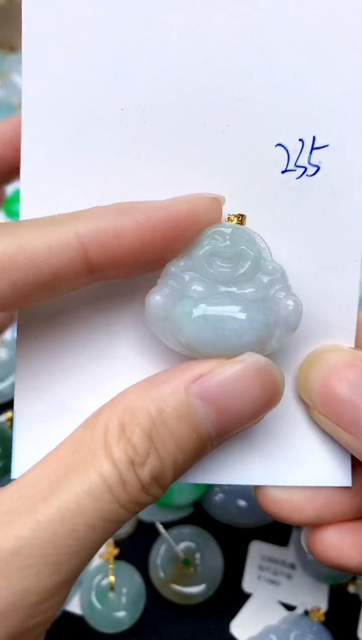 【闪购商品】翡翠颈饰18K金镶嵌235天然A货翡翠
