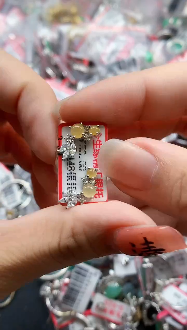 银S925镶嵌戒指翡翠天然A货缅甸翡翠