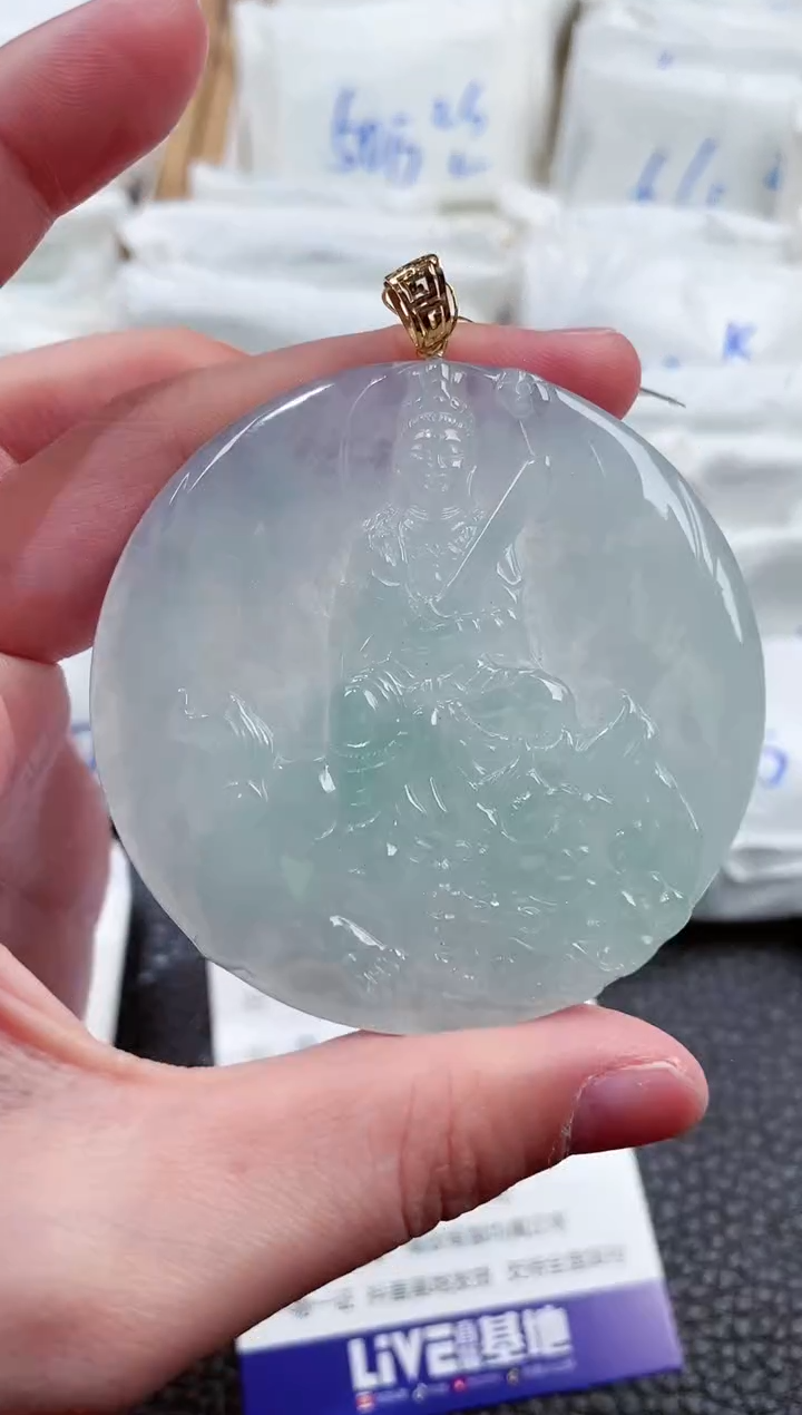 【闪购商品】翡翠颈饰18K金镶嵌0001185文殊