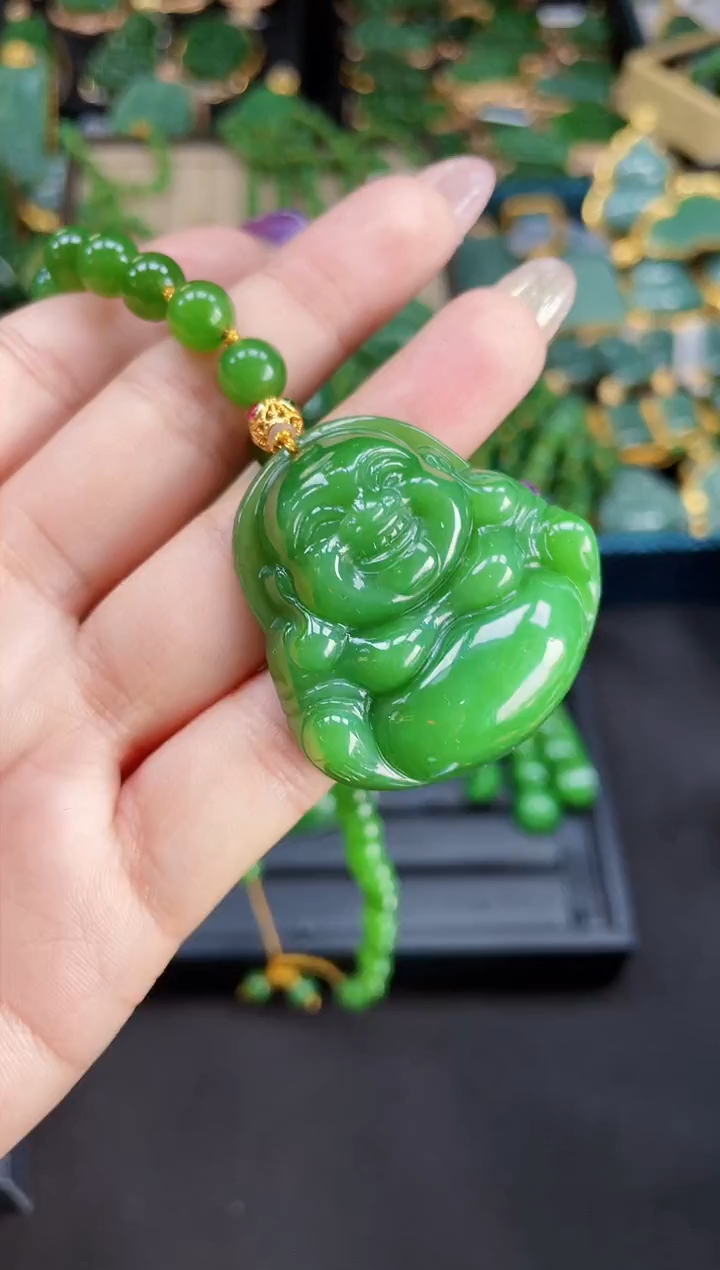 【闪购商品】和田玉套链18K金镶嵌40MM 多样性发一