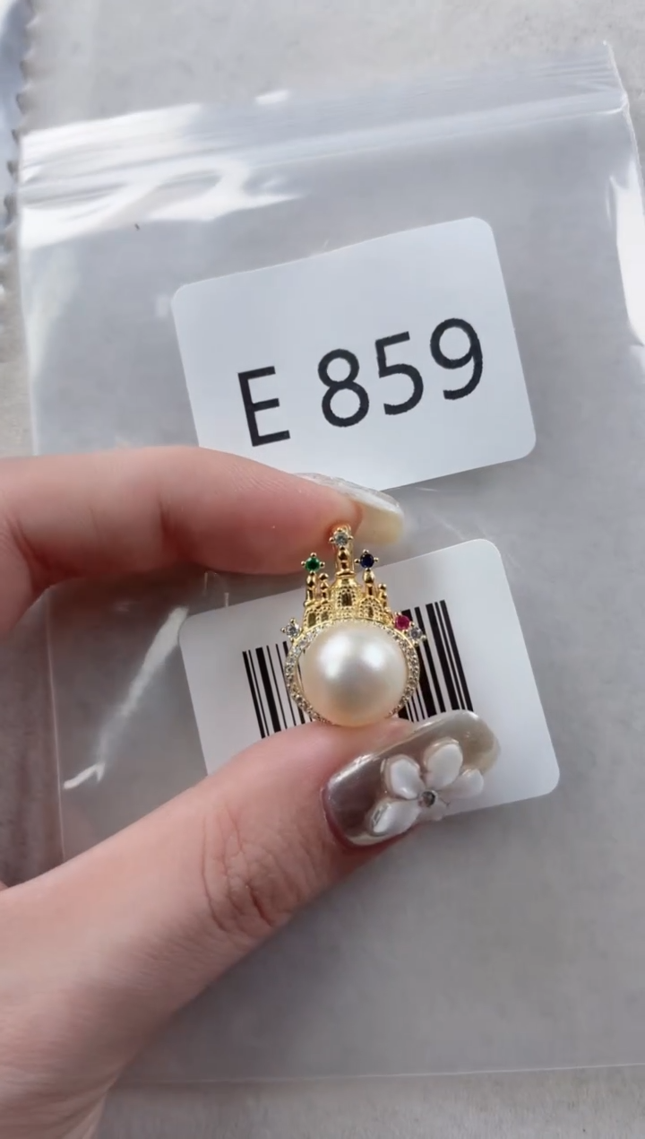 银S925镶嵌吊坠海水珍珠E859