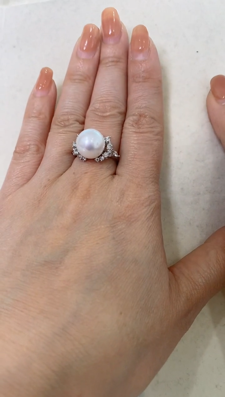 【闪购商品】淡水珍珠LL银S925镶嵌珍珠戒指@@c1212