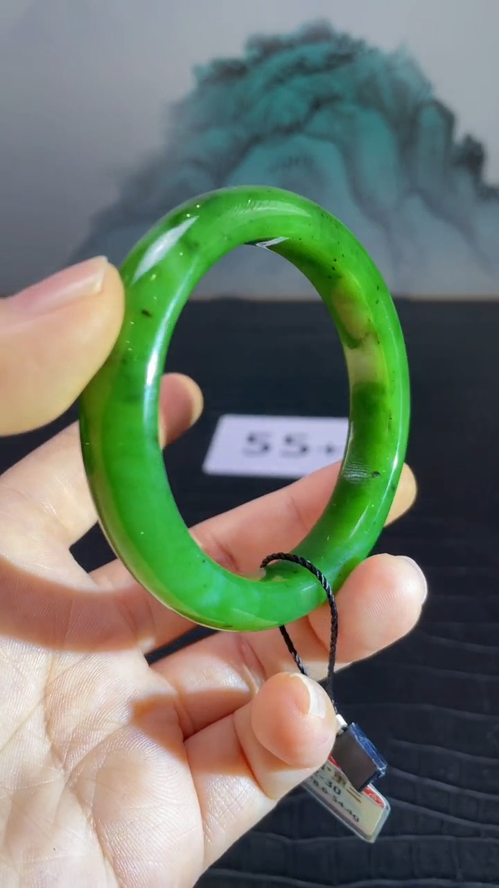 未镶嵌手镯和田玉（碧玉）小**盛55+
