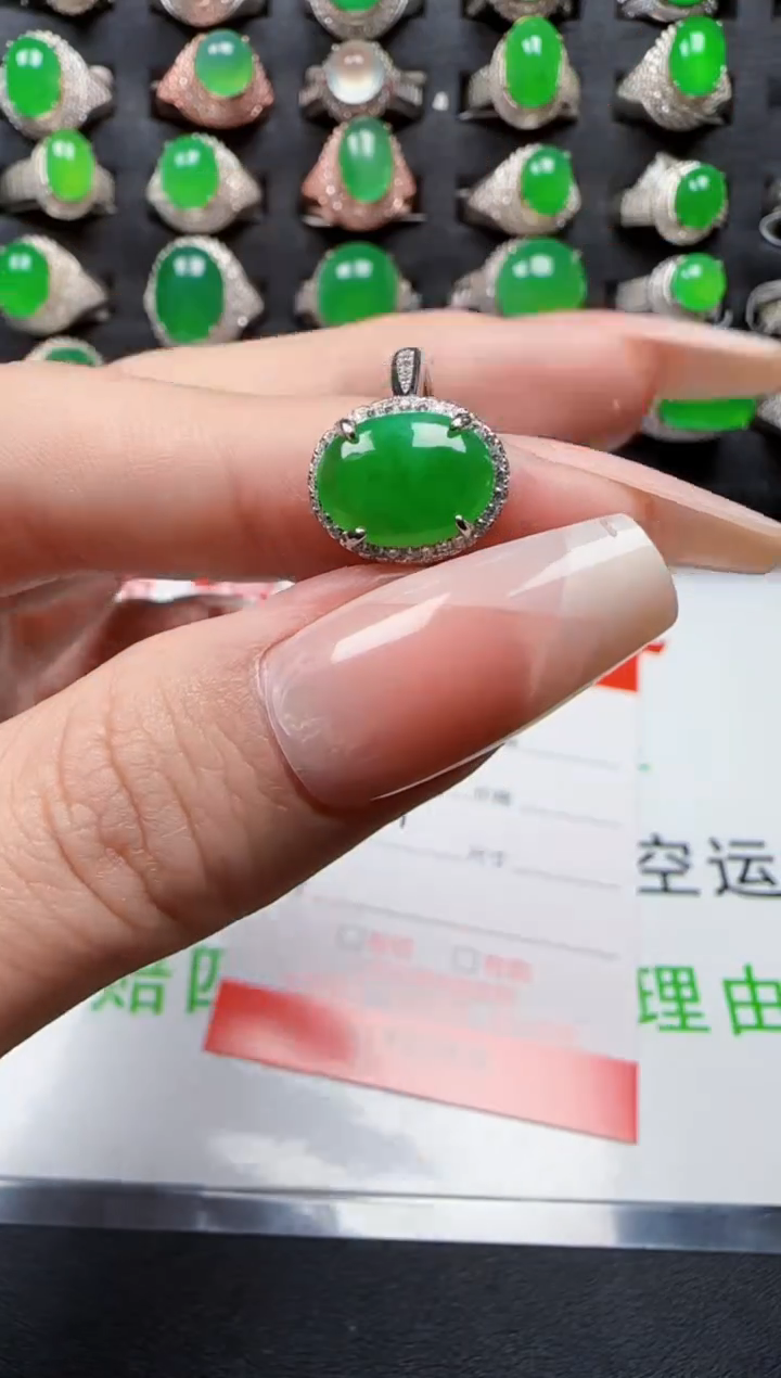 【闪购商品】翡翠戒指银S925镶嵌2703
