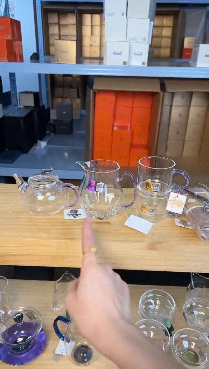 奉珠+颂妍+逸杯一对 浅紫+茶剪+茶巾