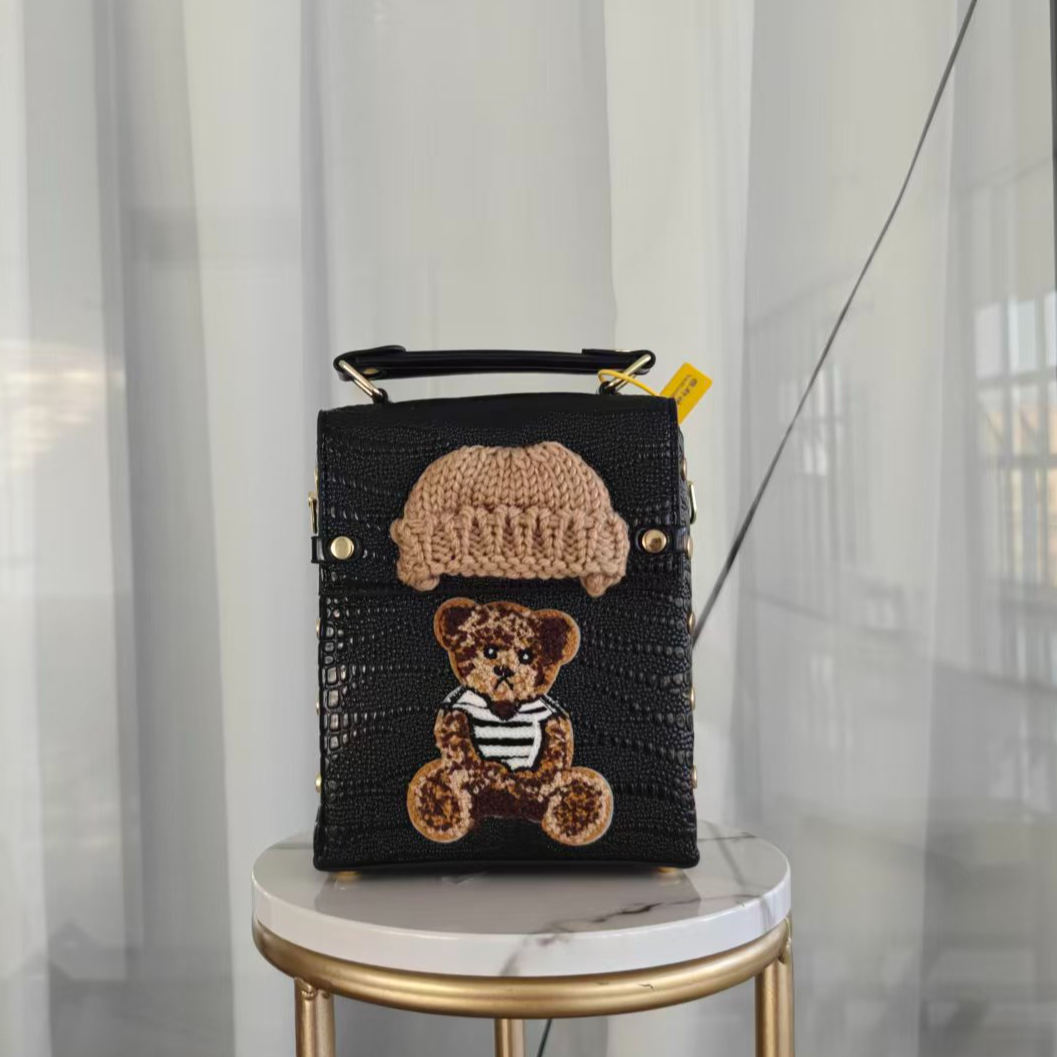 【若依专属】条纹单根托特包PU休闲磁扣单肩包黑色百搭猫头鹰单肩