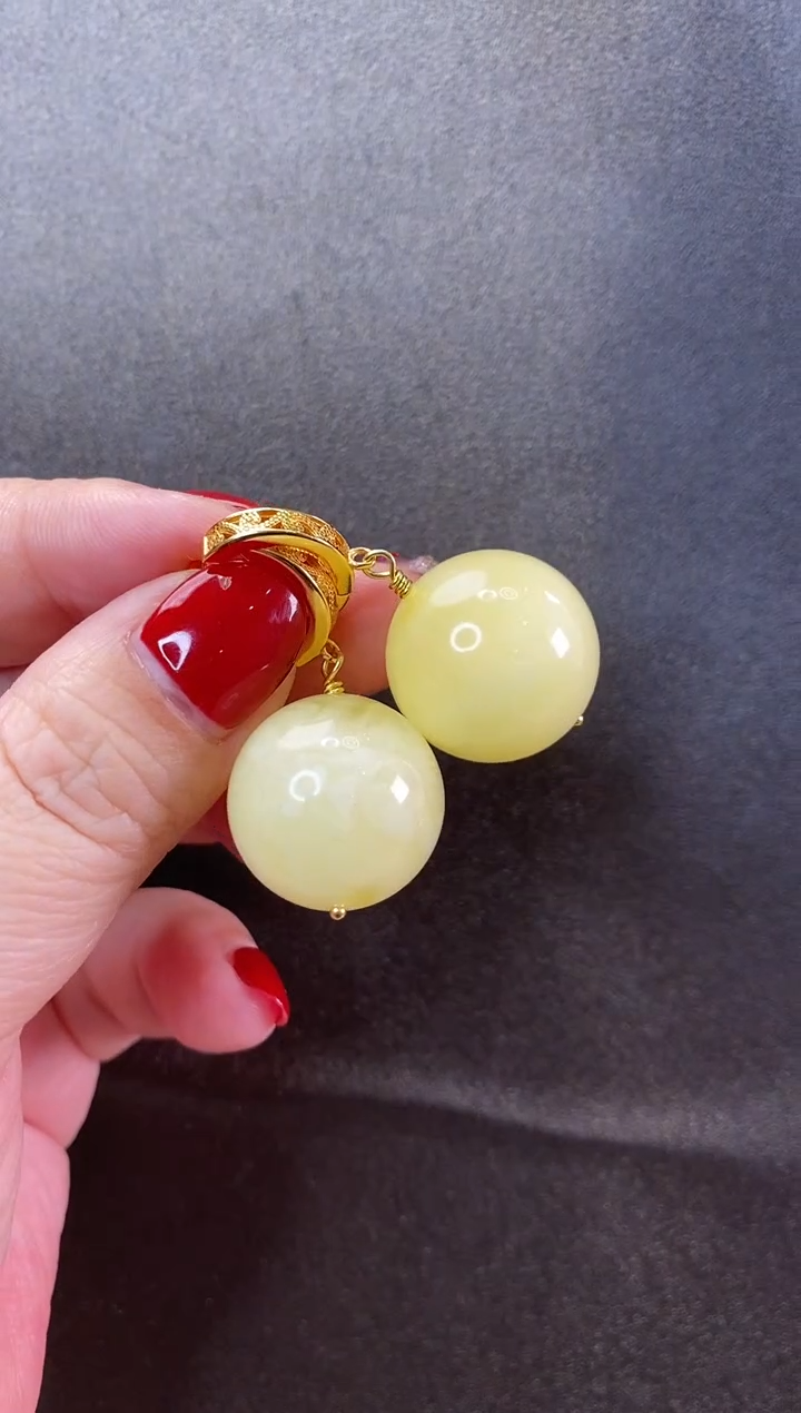 【闪购商品】琥珀耳饰未镶嵌耳环