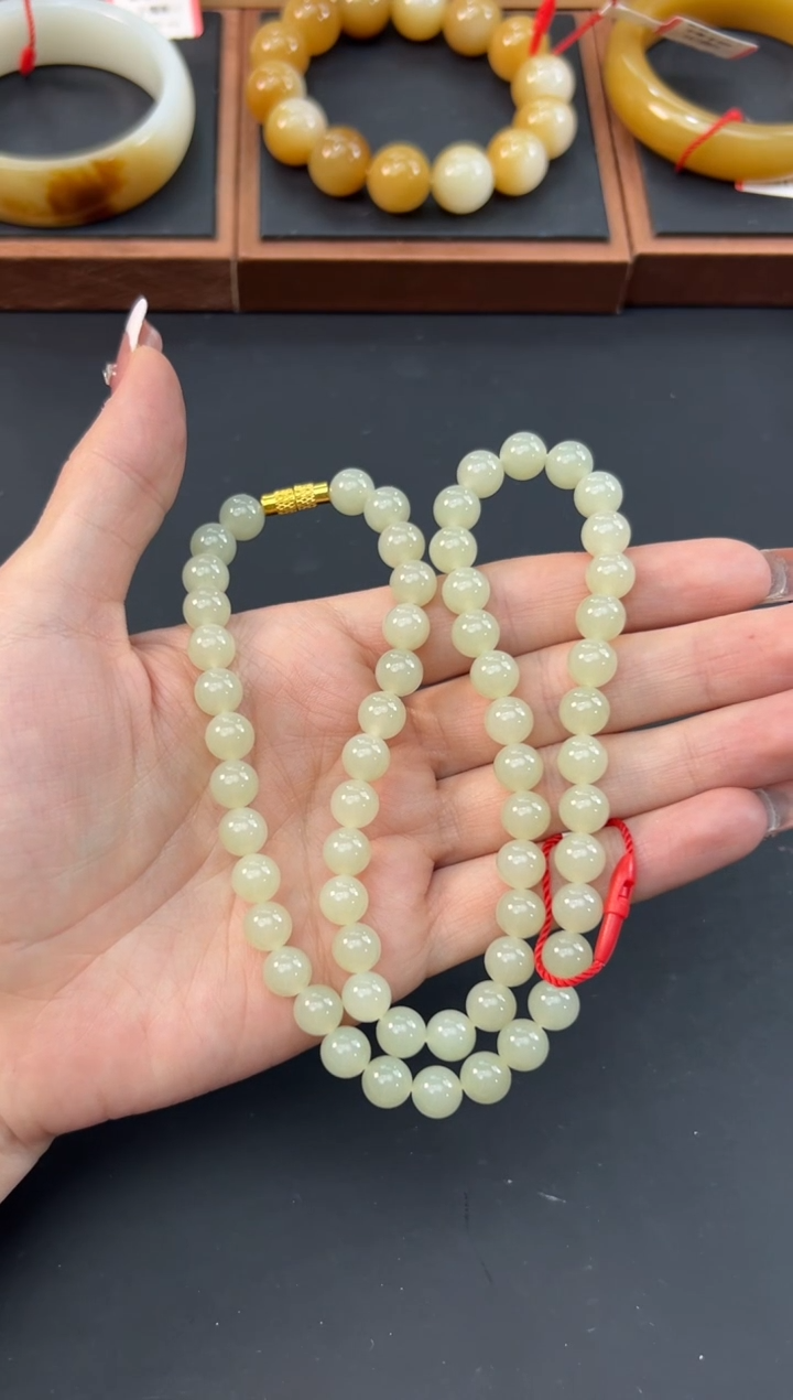 【闪购商品】和田玉项链未镶嵌且末金山微色差卡8妈妈链