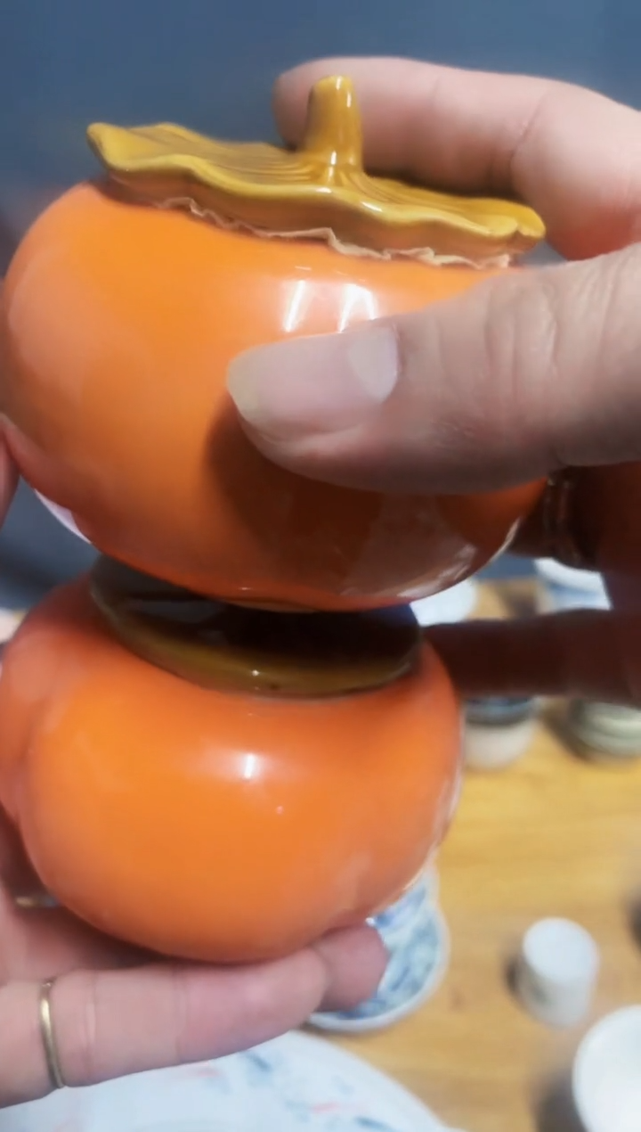 【闪购商品】【瓷心匠物】直播间福利柿子茶叶罐2个