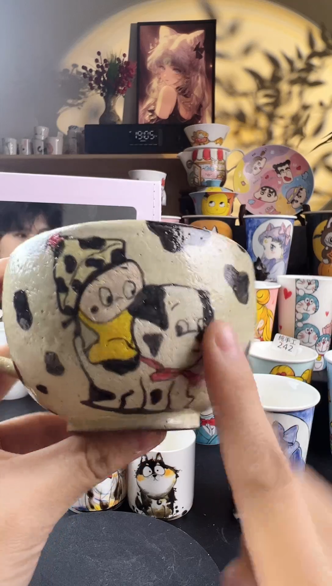 【闪购商品】摆件手工手绘陶瓷小杯杯