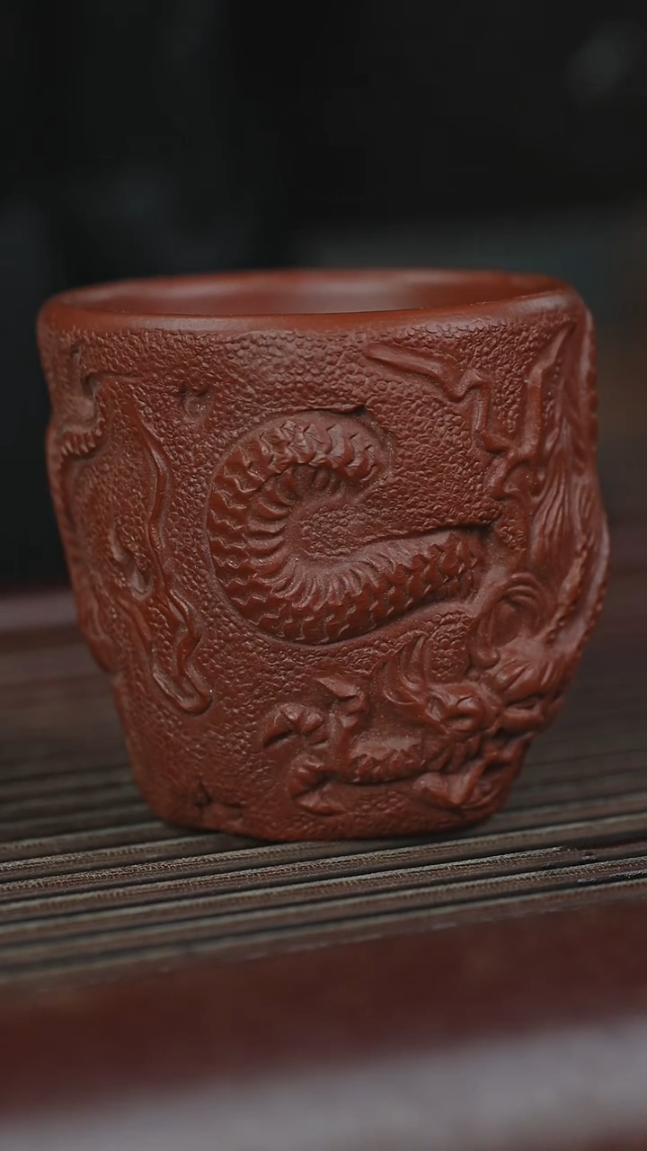 【闪购商品】紫砂茶杯朱泥龙杯