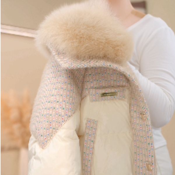 HW-2025冬季时尚气质大毛领羽绒服