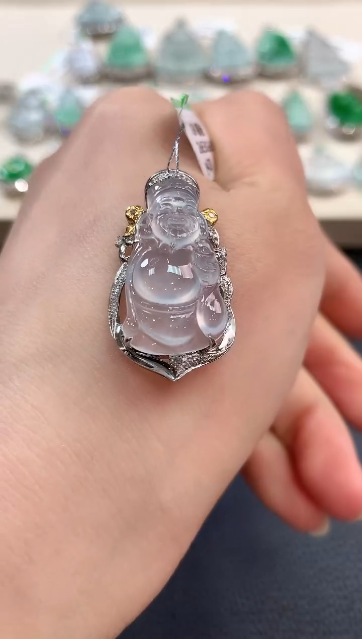 【闪购商品】翡翠吊坠(不含链)18K金镶嵌n50    