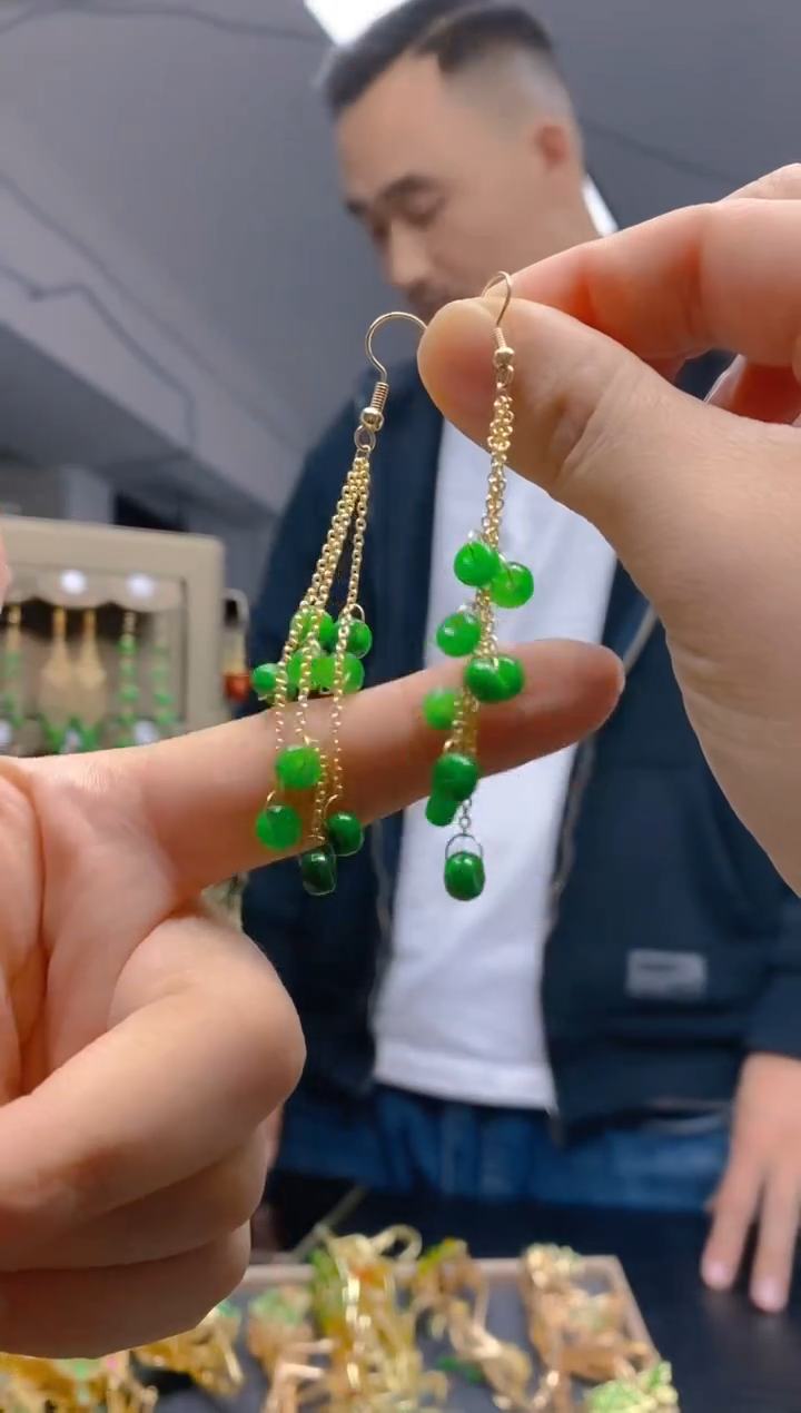 【闪购商品】翡翠耳饰合金0167翡翠耳钩