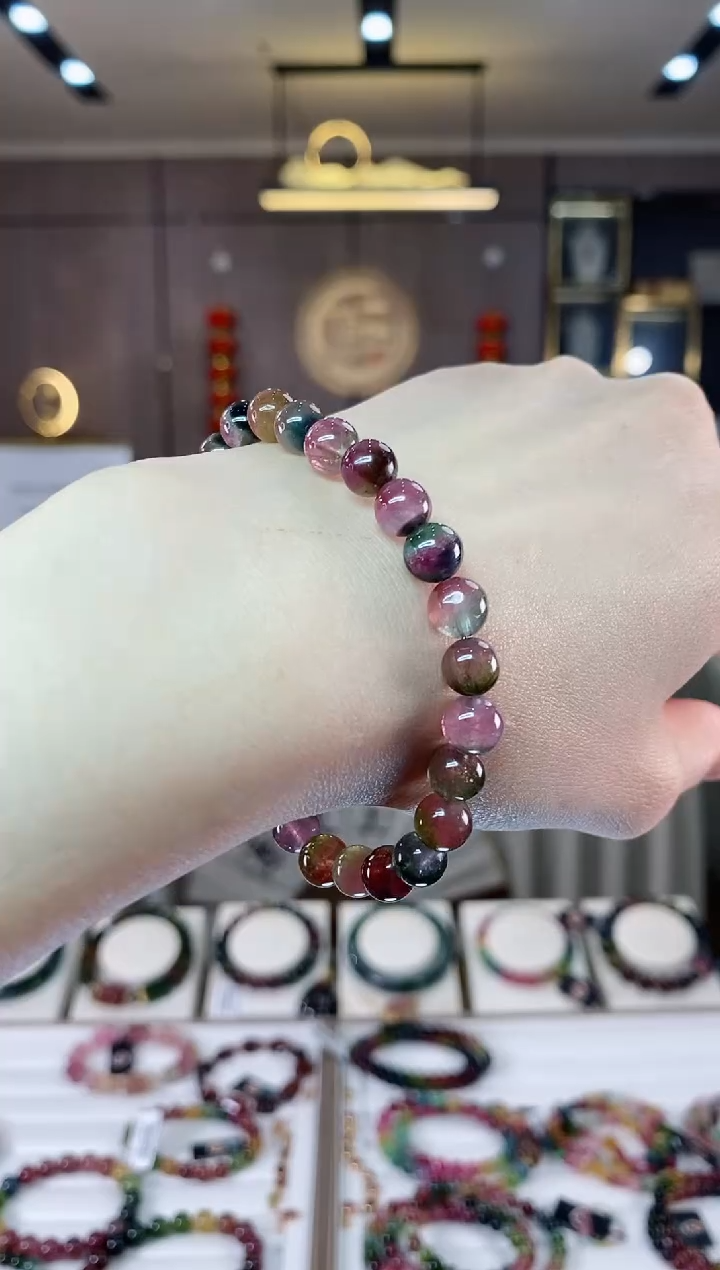 【闪购商品】碧玺西瓜单圈手串7mm+未镶嵌一物一证dan