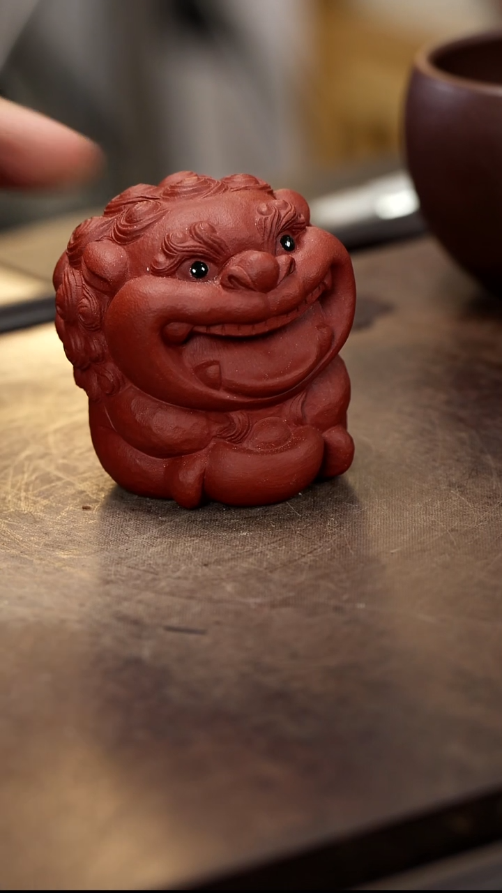 狮子微瑕雕塑茶宠摆件