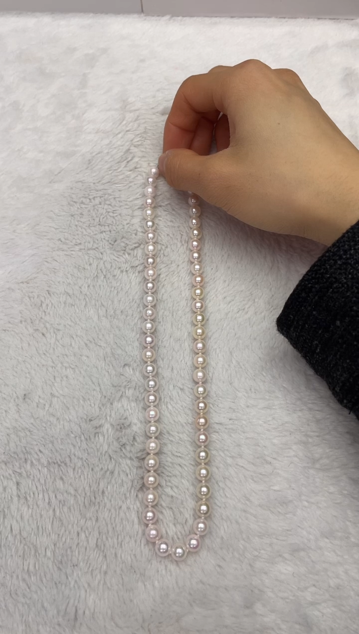 【闪购商品】海水珍珠项链银S925镶嵌AK7-7.5mm（多样性发一）