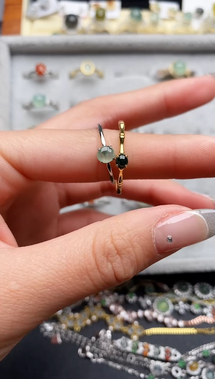 【闪购商品】翡翠戒指银S925镶嵌222222222+10