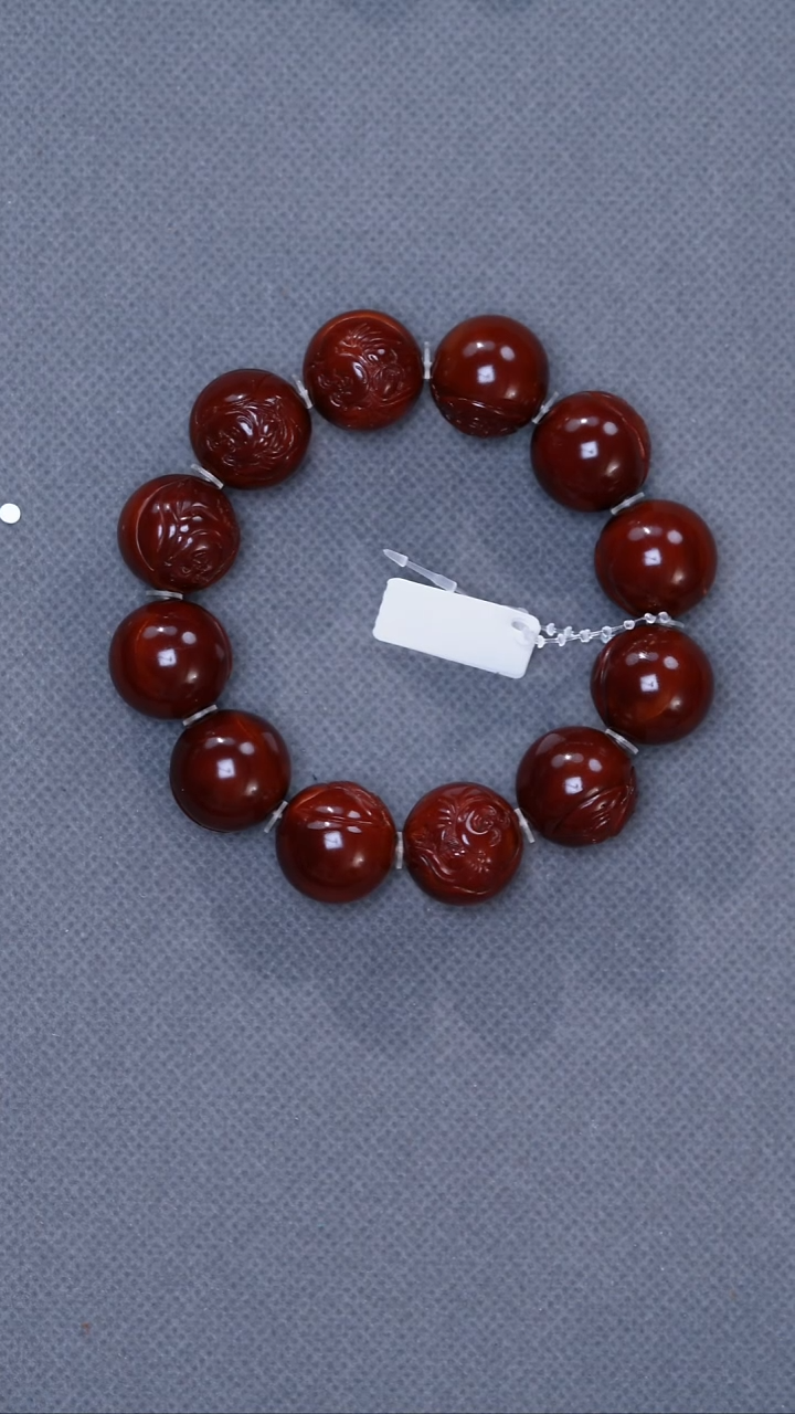 橄榄核手串19圆珠单面浮雕弥勒