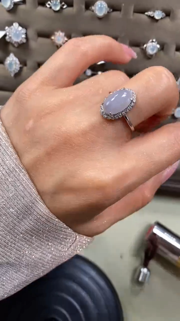 【闪购商品】翡翠戒指银S925镶嵌8306