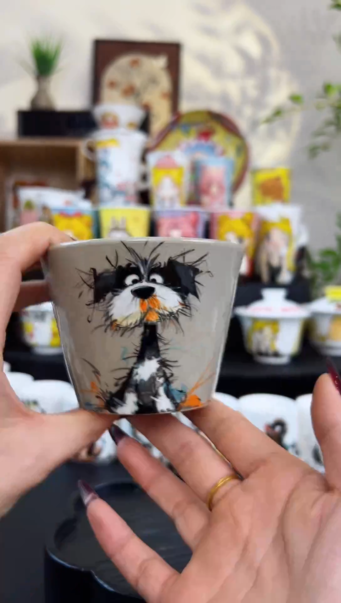 【闪购商品】摆件笙笙漫 手工手绘陶瓷杯杯