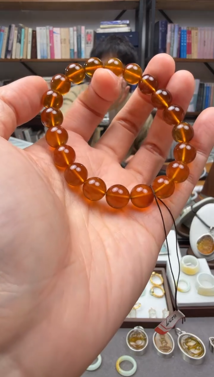 琥珀颈饰未镶嵌手串
