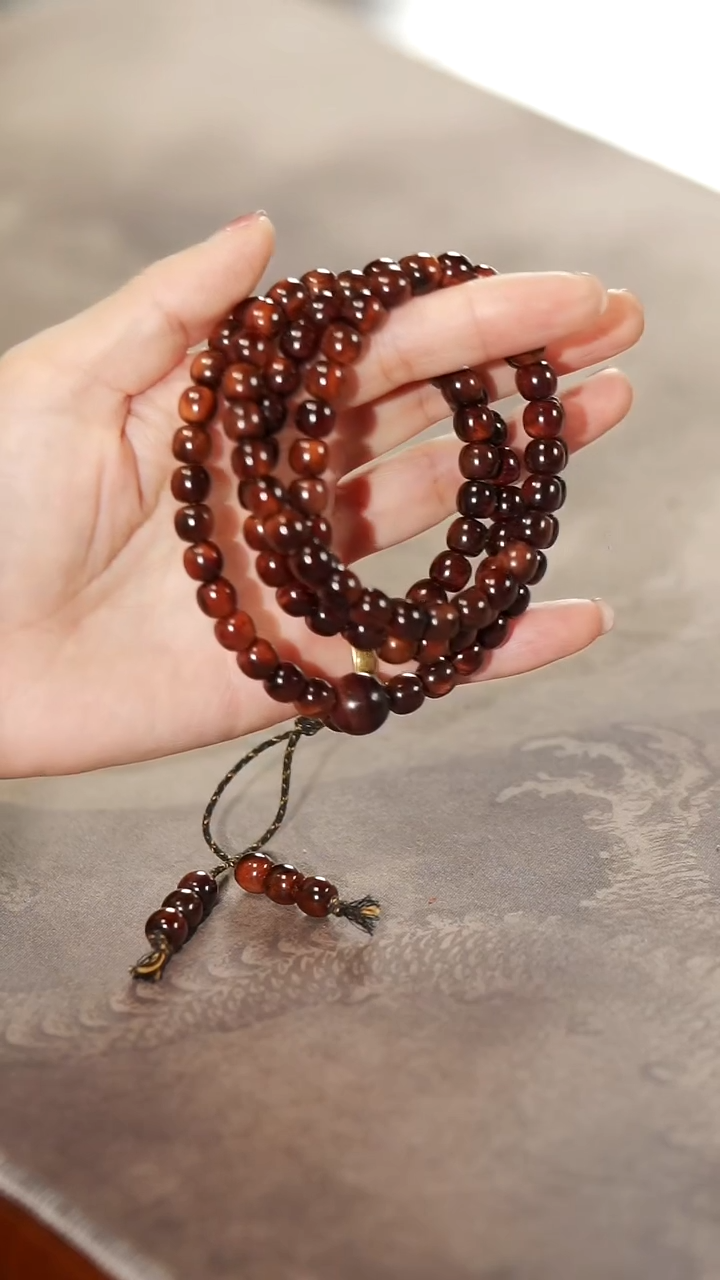 黄花梨/降香黄檀644老料紫油树头料8mm108颗