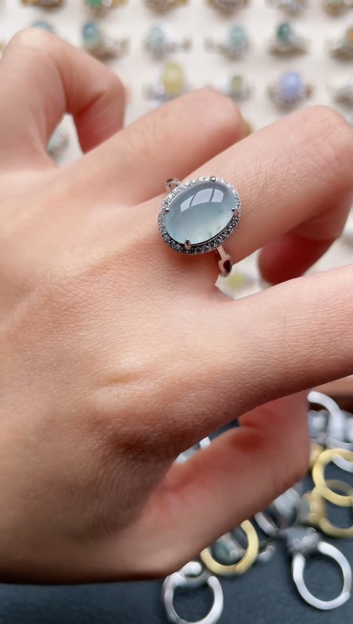 【闪购商品】翡翠戒指银S925镶嵌1111