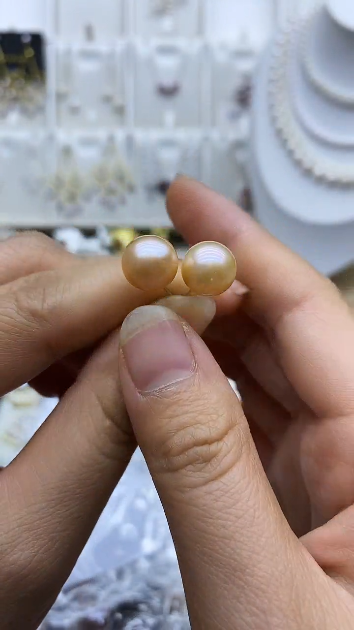 银S925镶嵌耳饰淡水珍珠耳钉多样性发其一