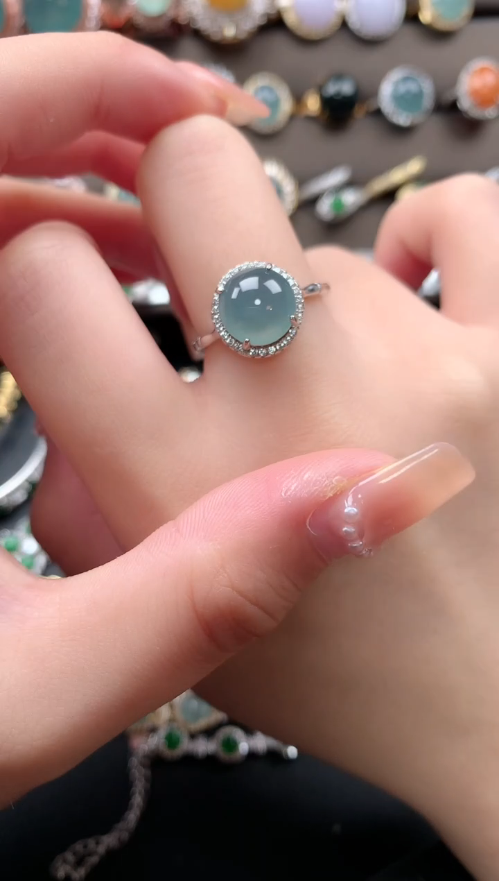 【闪购商品】翡翠戒指银S925镶嵌5121