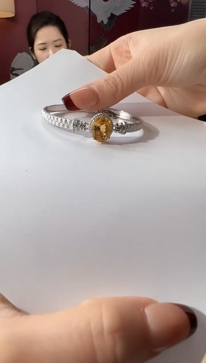 【闪购商品】水晶手镯银S925镶嵌KT24110216