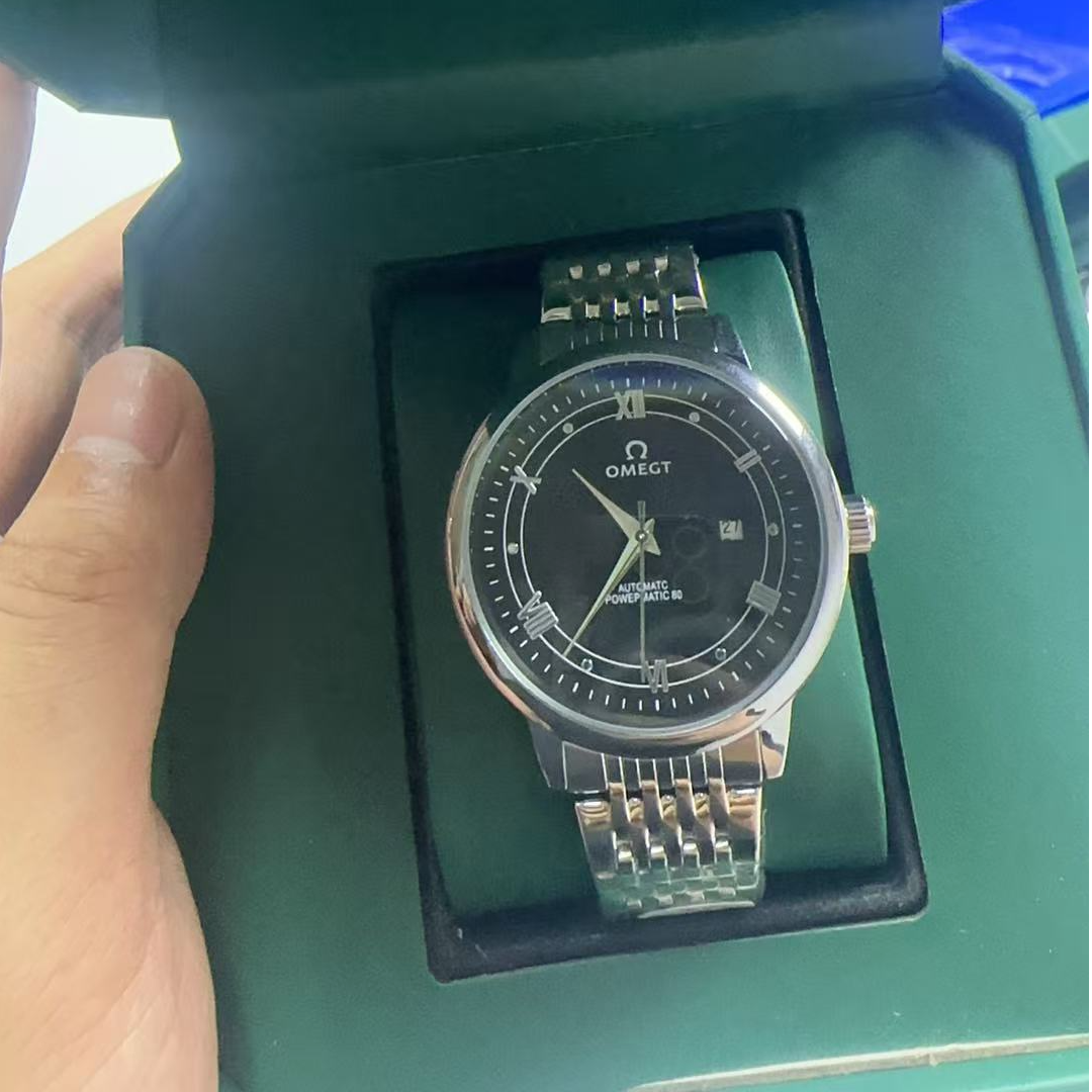 A11欧米黑面钢带-MOLIDIAN腕表表盘高档简约商务男士手表-威