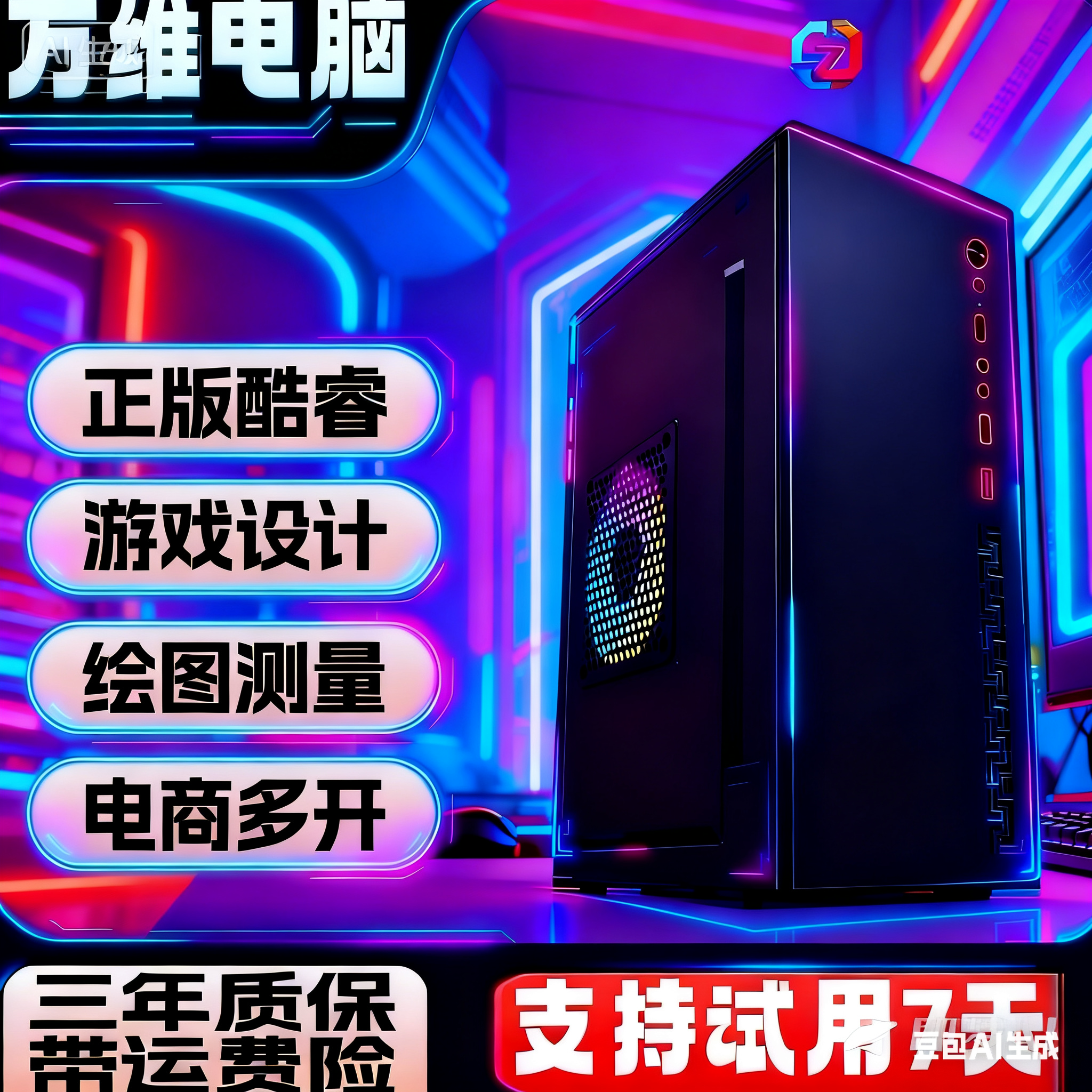 未拆封  未拆封 正版酷睿高端电脑主机 游戏设计高效办公